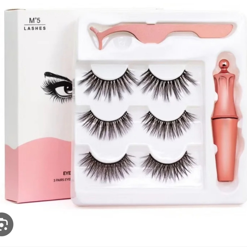 Maange Magnetic eye Lashes and eyeliner set 3 pair nip